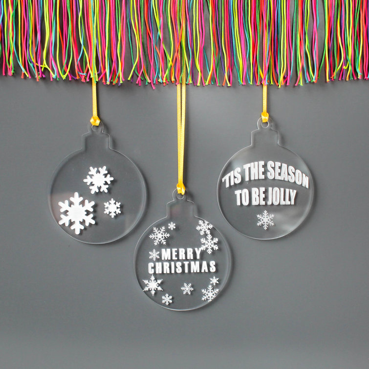 The Seasonal Aisle 3 Piece Christmas Tree Decorations Engraved Set